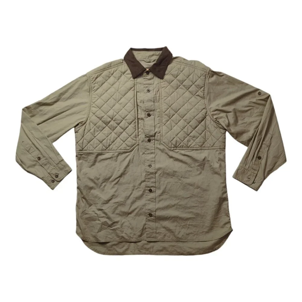 WOOLRICH Size L Men's Hunting Shooting Shirt Insulated Pads  Khaki Sportsman - Picture 3 of 13
